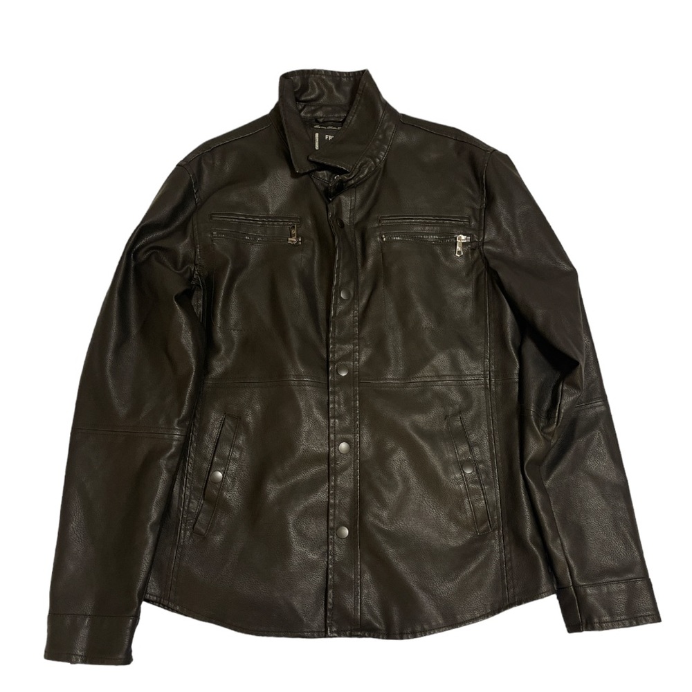It’s a black friend denim leather jacket and it’s also size L.